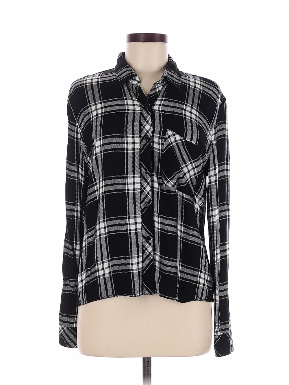 Rails black and white flannel med